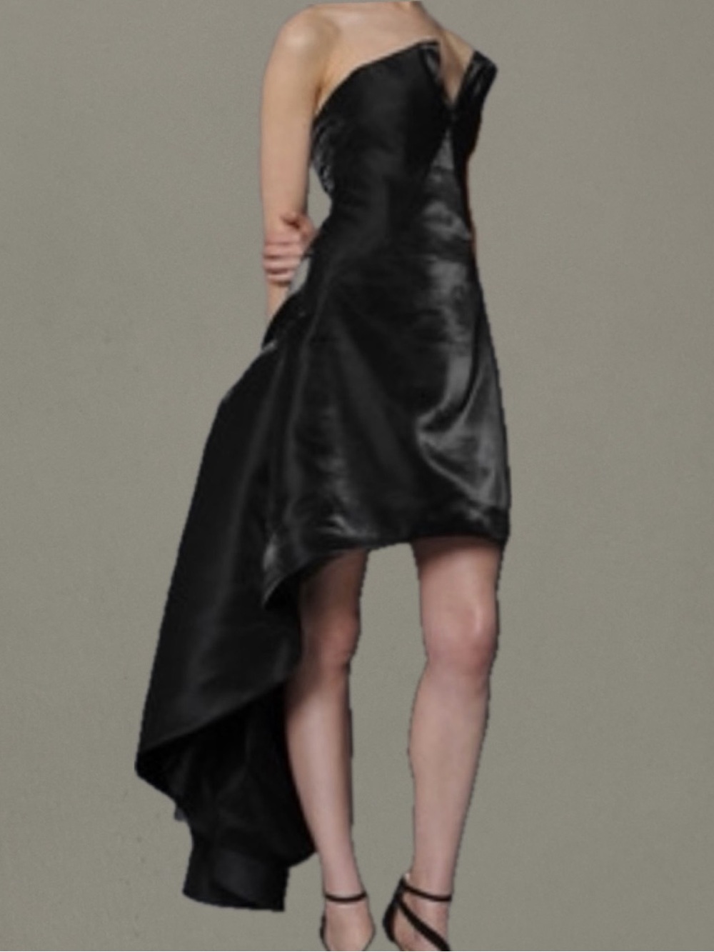 NWT Scarlett by Austin Scarlett Black Asymmetrical Strapless Satin Dress